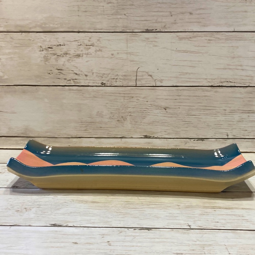 FRAN HOGAN Santa Fe NM Southwest Pottery Hand Made Serving/ Sushi Tray - Picture 4 of 7